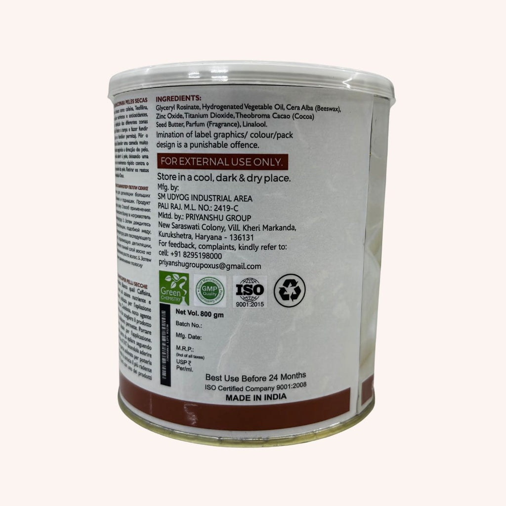 OXUS Professional White Chocolate Liposoluble Wax for Dry Skin – 800 GM